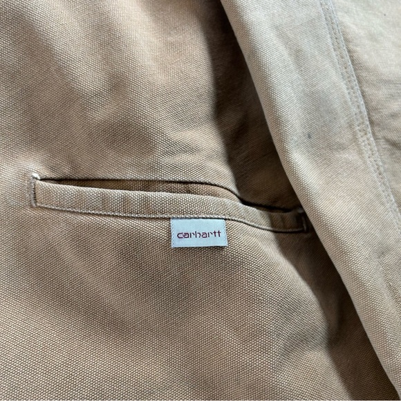 Vintage Carhartt Detroit Jacket Men Medium Tan Workwear Canvas 100 Years Blanket - Picture 3 of 12
